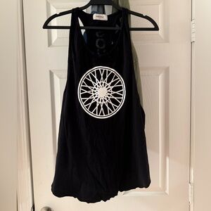 Soulcycle Black Racerback Tank Top Black with White Graphic Logo Large